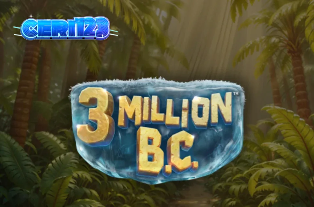 Tampilan visual slot 3 Million B.C. dengan tema zaman batu dan roda jackpot.